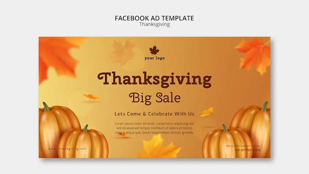 Kostenlose PSD farbverlauf thanksgiving-design-vorlage