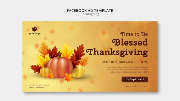 Kostenlose PSD farbverlauf thanksgiving-design-vorlage