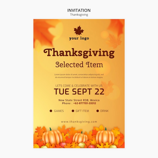 Farbverlauf Thanksgiving-Design-Vorlage