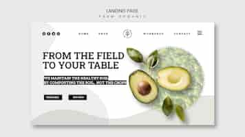 Kostenlose PSD farm bio landing page design