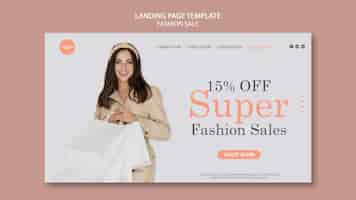 Kostenlose PSD fashion sale landing page vorlage