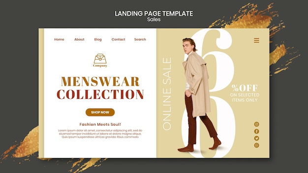 Kostenlose PSD fashion sales landing page vorlage