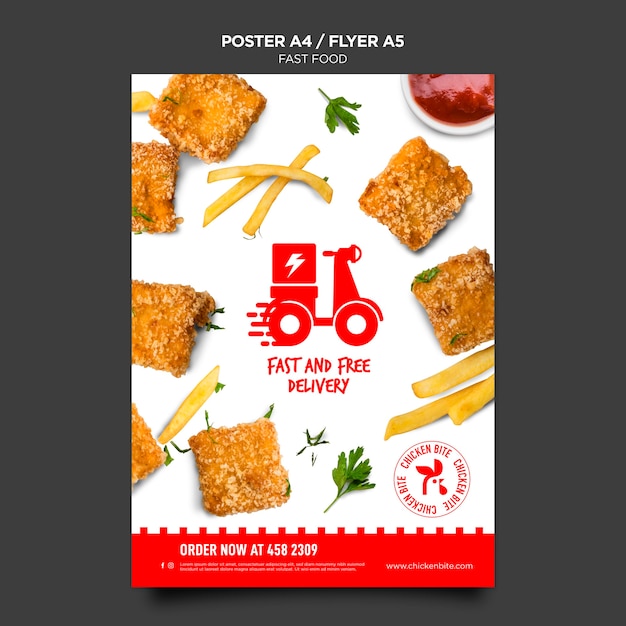 Kostenlose PSD fast-food-flyer-vorlage