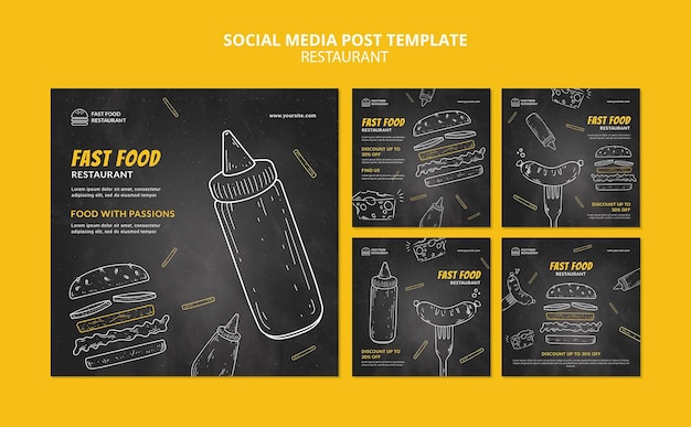 Kostenlose PSD fast-food-restaurant social-media-post