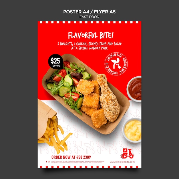 Kostenlose PSD fast-food-vorlage flyer