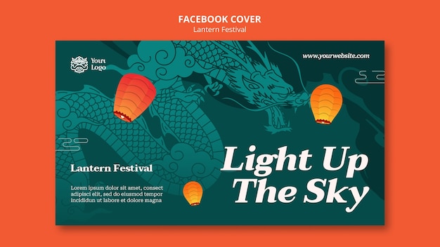 Feier des laternenfestivals auf dem facebook-cover