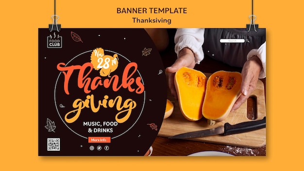 Kostenlose PSD feierliche thanksgiving-banner-vorlage