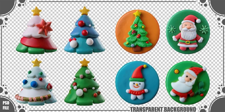 Kostenlose PSD feierliche weihnachts-kekse-dekorationen