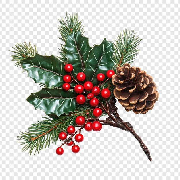Feierliche Weihnachtsdekoration mit Hollipinien und Beeren