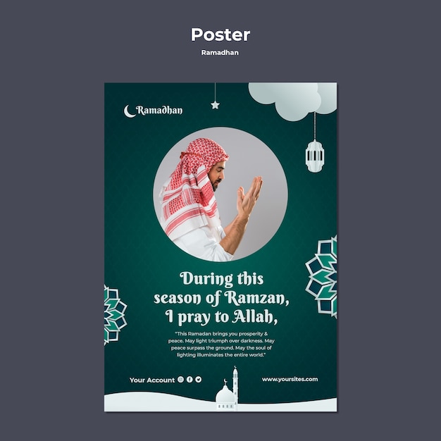 Feiern Sie das Ramadan-Saisonplakat mit Mandala