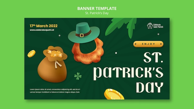 Kostenlose PSD feiern sie st. patrick's day-banner