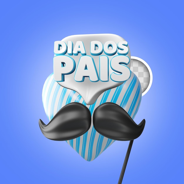 Kostenlose PSD feliz dia dos pais happy father39s day in portugiesischer sprache 3d-illustration