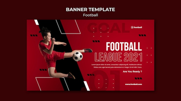 Kostenlose PSD feminine fußballbanner-vorlage