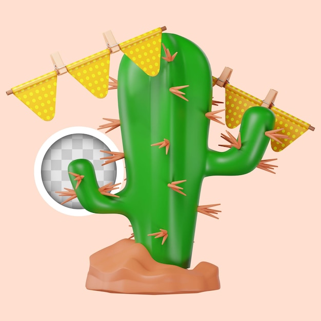 Kostenlose PSD festa-junina-kaktus und wimpel