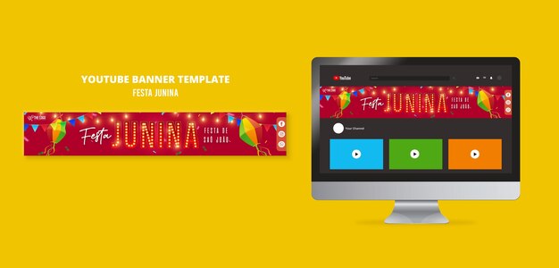 Festas juninas Feier YouTube-Banner-Vorlage