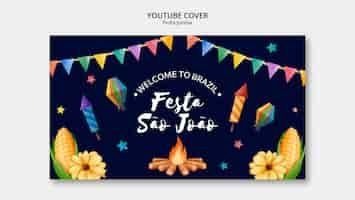 Kostenlose PSD festas juninas feier youtube-cover-vorlage