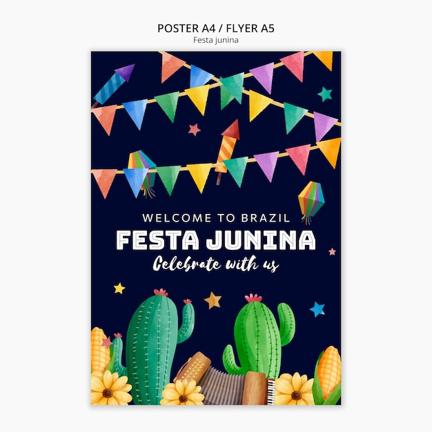 Kostenlose PSD festas juninas feierplakatvorlage