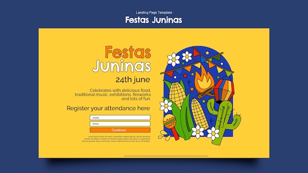 Kostenlose PSD festas juninas festlandungsseite