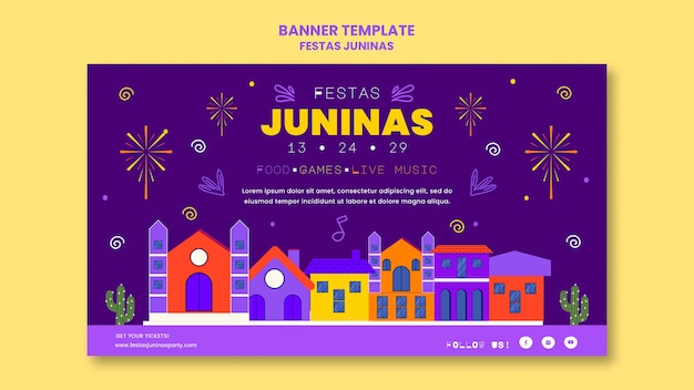 Kostenlose PSD festas juninas horizontale bannervorlage