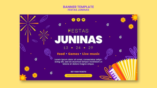 Festas juninas horizontale bannervorlage