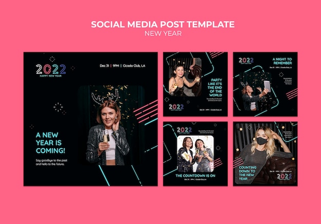 Festliches silvester ig posts set