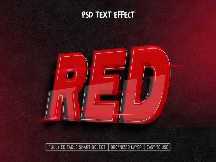 Kostenlose PSD fetter roter texteffekt