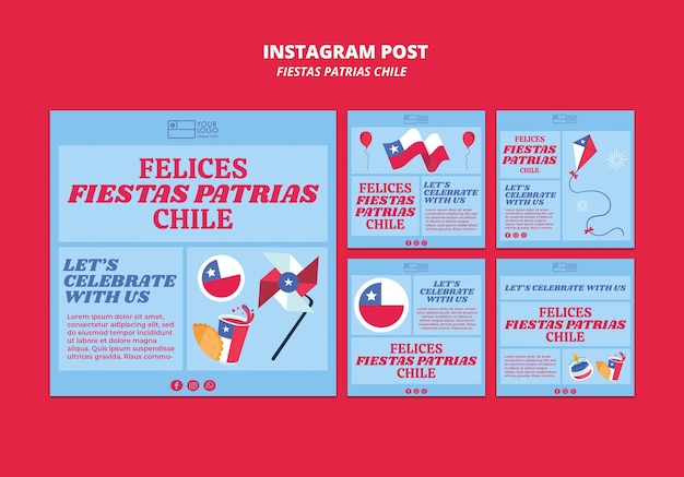 Kostenlose PSD fiestas patrias chile instagram-beiträge