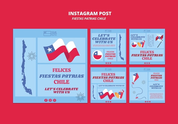 Kostenlose PSD fiestas patrias chile instagram-beiträge