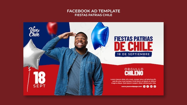 Kostenlose PSD fiestas patrias chile vorlage-design