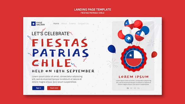 Kostenlose PSD fiestas patrias chile-vorlagendesign