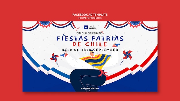 Kostenlose PSD fiestas patrias chile-vorlagendesign