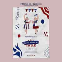 Kostenlose PSD fiestas patrias chile-vorlagendesign