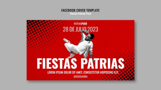 Kostenlose PSD fiestas patrias peru feier facebook-cover