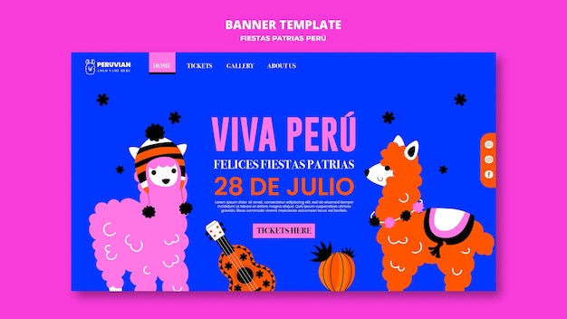 Kostenlose PSD fiestas patrias peru feier landing page template