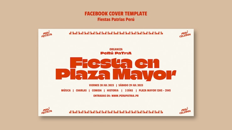 Kostenlose PSD fiestas patrias peru-vorlagendesign