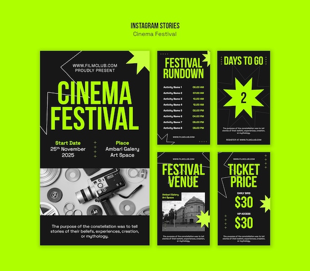 Filmfestival Instagram-Geschichten-Vorlage-Design