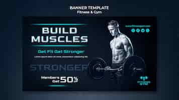 Kostenlose PSD fitness-banner-vorlage für fitnessstudios