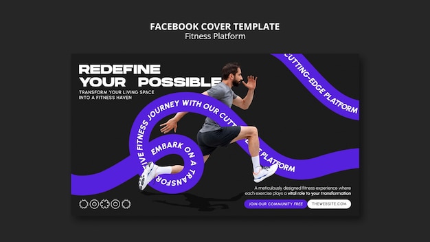 Kostenlose PSD fitness-cover-vorlage für facebook