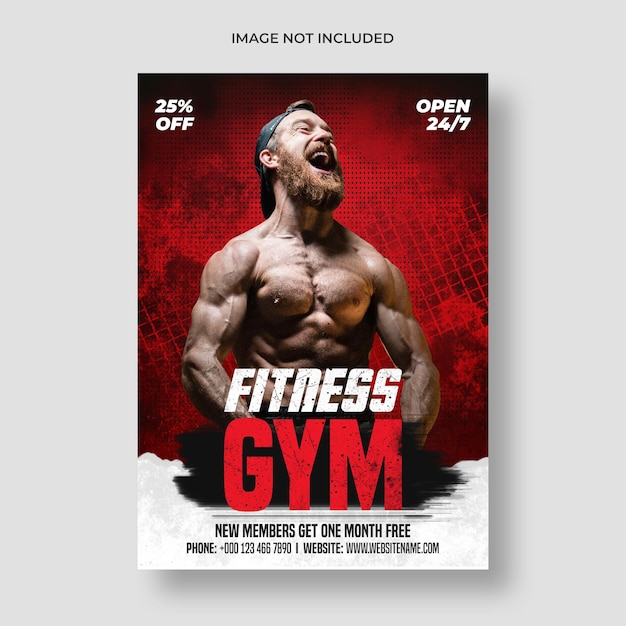 Kostenlose PSD fitness-flyer und postervorlage für fitnessstudios