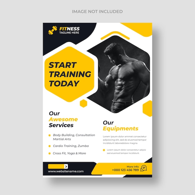 Kostenlose PSD fitness-flyer-vorlage