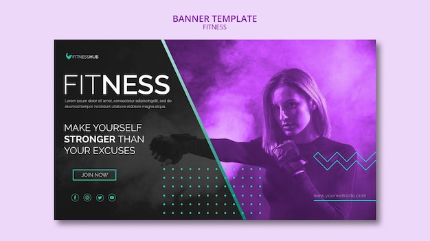 Kostenlose PSD fitness-konzept-banner-vorlage