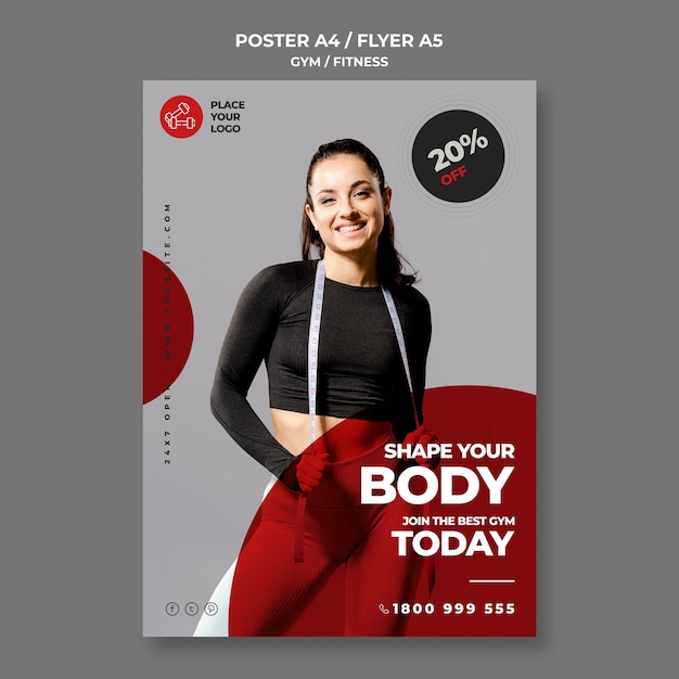 Fitness-konzept flyer vorlage