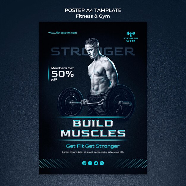 Fitness-Plakatvorlage für Fitnessstudios