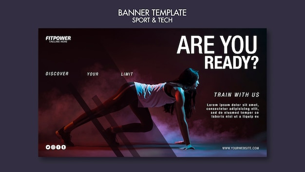 Kostenlose PSD fitness promotion online square flyer