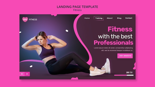 Kostenlose PSD fitness-template-design mit farbverlauf