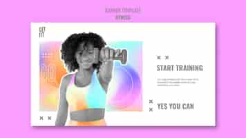 Kostenlose PSD fitness-template-design mit farbverlauf