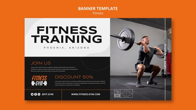 Fitness-Vorlage im flachen Design