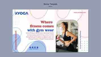 Kostenlose PSD fitness wellness horizontale bannervorlage