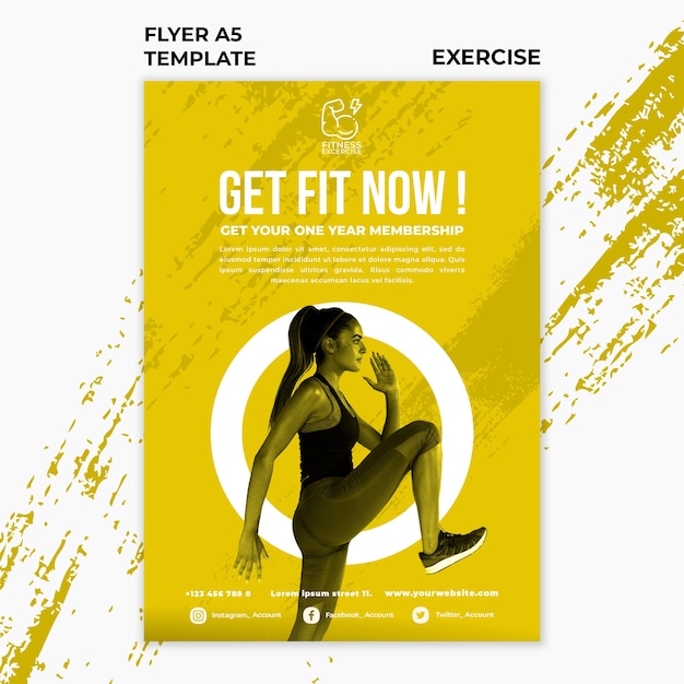 Kostenlose PSD fitnessübung flyer vorlage
