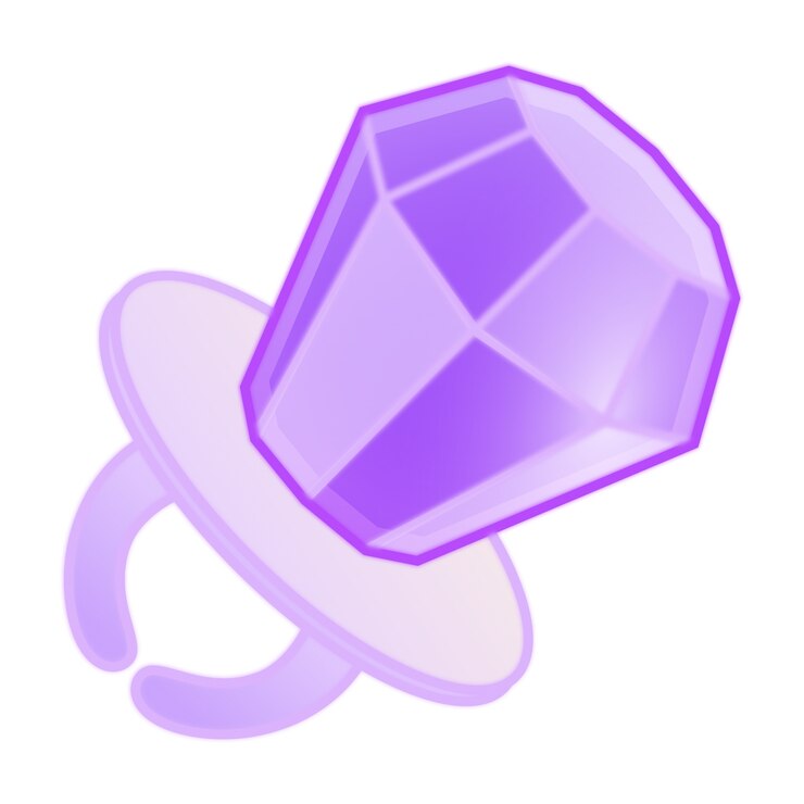 Kostenlose PSD flach-design-y2k-plastik-diamantenring-illustration